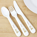 Personalised Hessian Giraffe 3 Piece Plastic Cutlery Set from Heartfelt Gifts