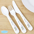 Personalised Tiny Tatty Teddy Cuddle Bug 3 Piece Plastic Cutlery Set from Heartfelt Gifts