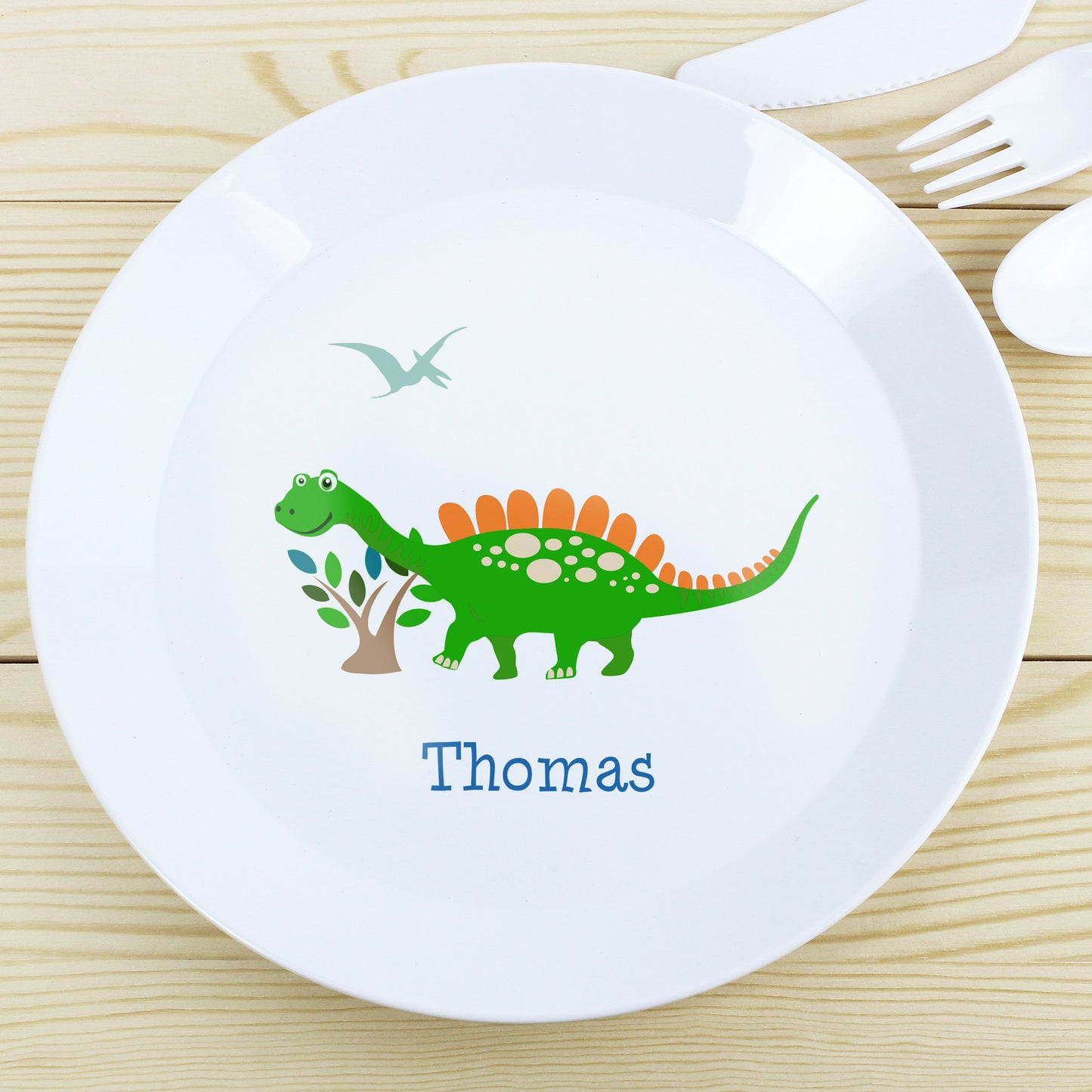 Personalised Dinosaur Plastic Plate from Heartfelt Gifts