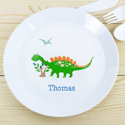Personalised Dinosaur Plastic Plate from Heartfelt Gifts