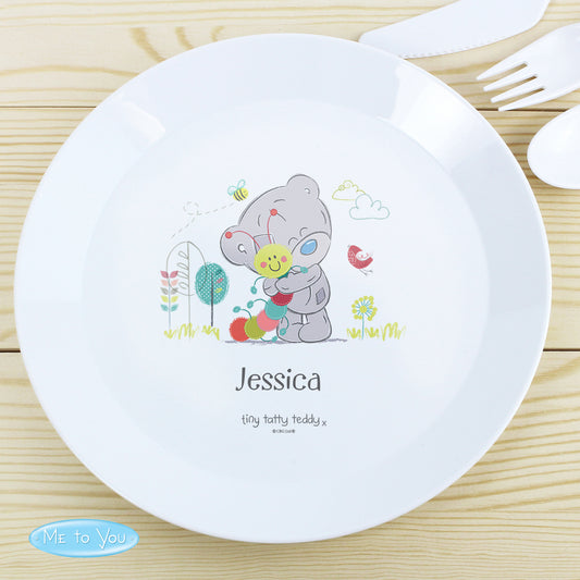 Personalised Tiny Tatty Teddy Cuddle Bug Plastic Plate from Heartfelt Gifts