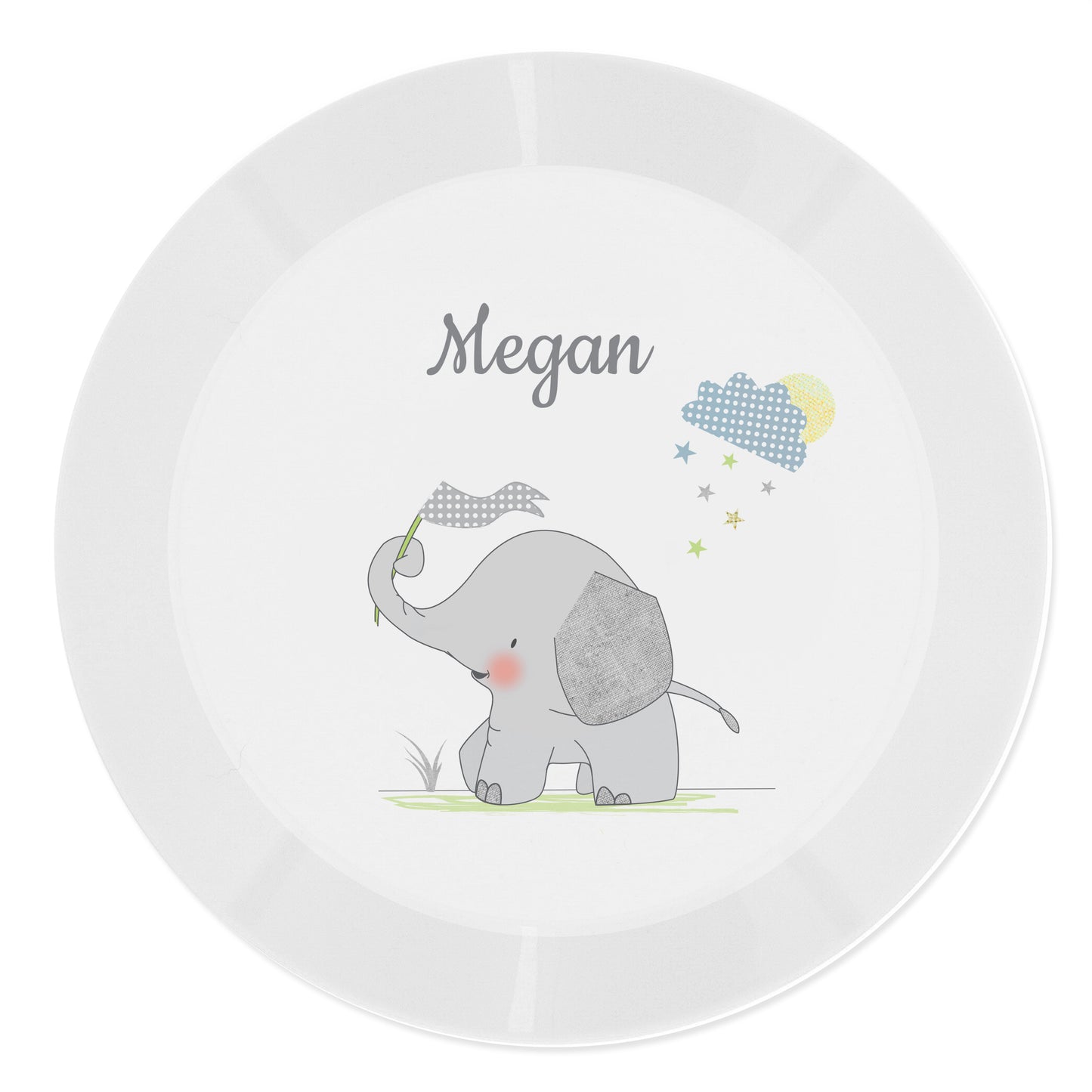 Personalised Hessian Elephant Plastic Plate - image 2