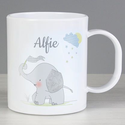Personalised Hessian Elephant Plastic Mug from Heartfelt Gifts