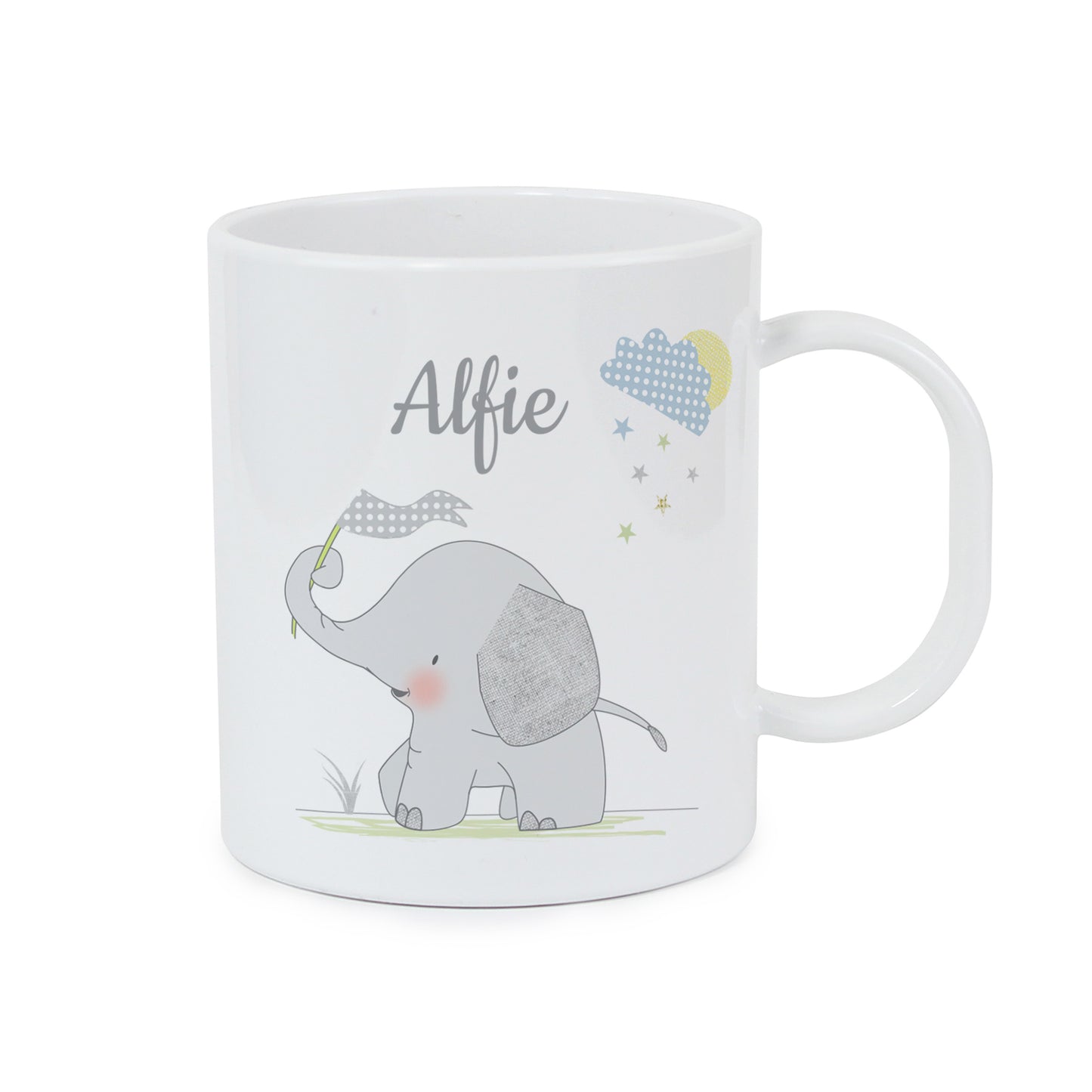 Personalised Hessian Elephant Plastic Mug - image 2
