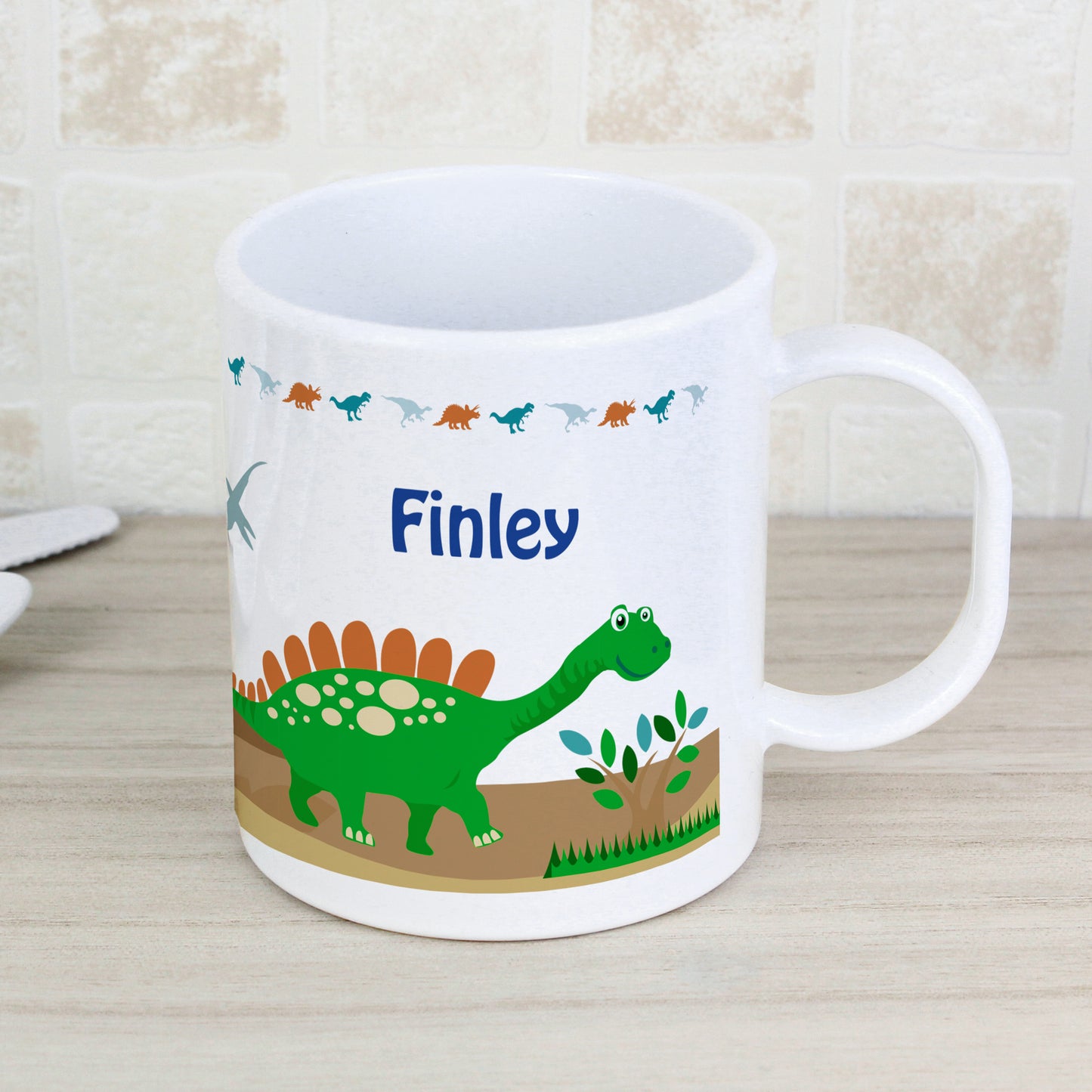 Personalised Dinosaur Plastic Mug from Heartfelt Gifts