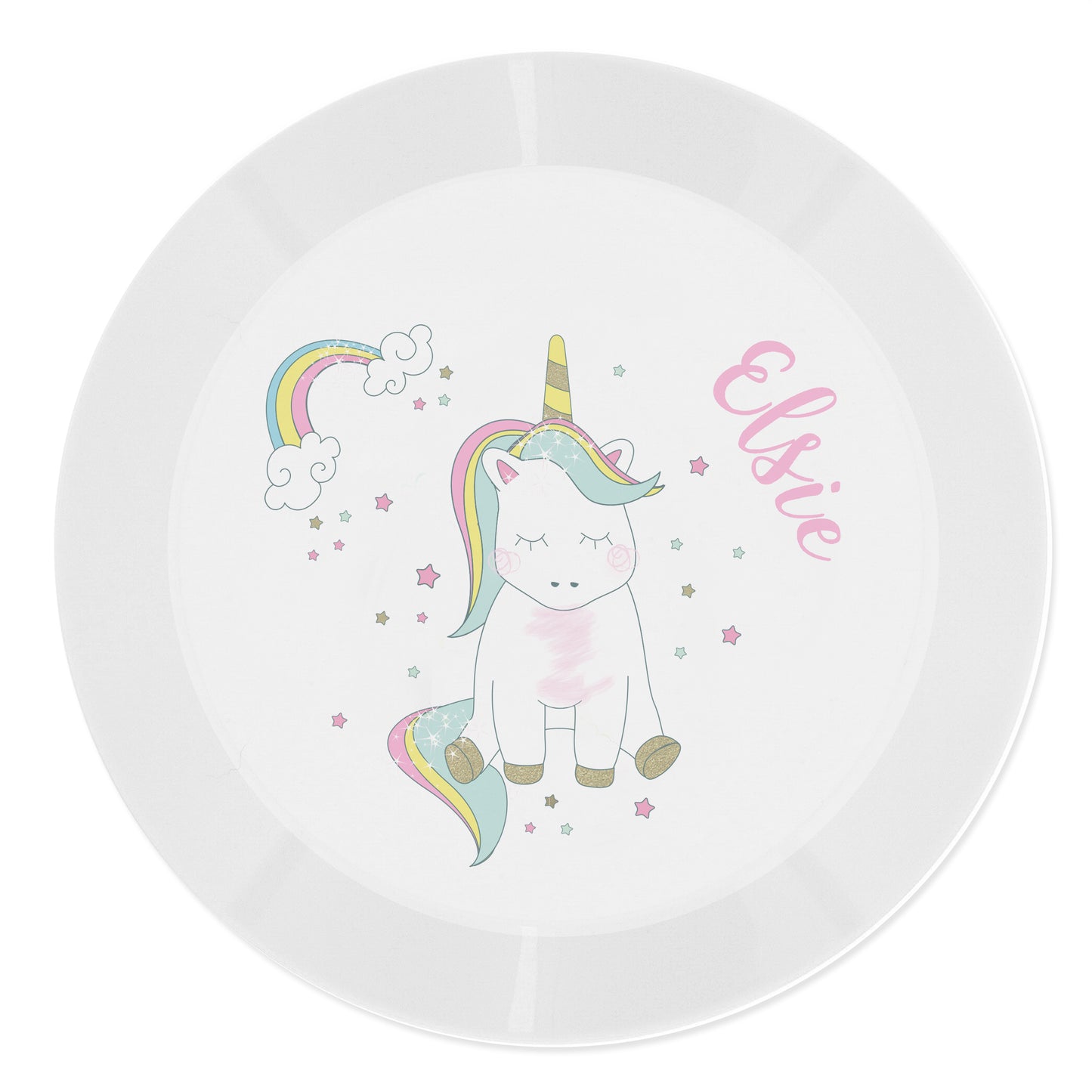 Personalised Baby Unicorn Plastic Plate - image 2
