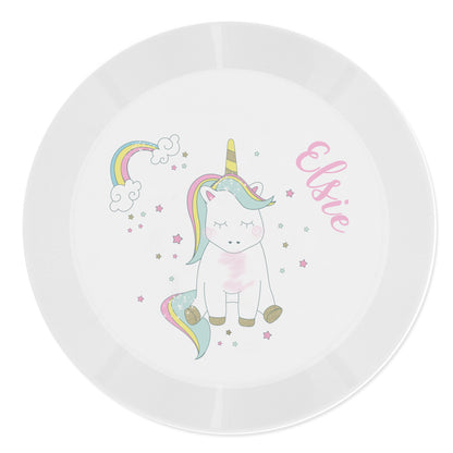 Personalised Baby Unicorn Plastic Plate - image 2