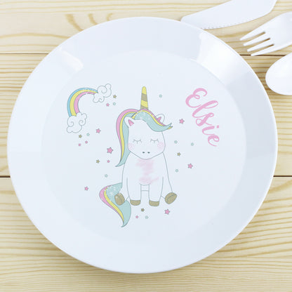 Personalised Baby Unicorn Plastic Plate - image 3