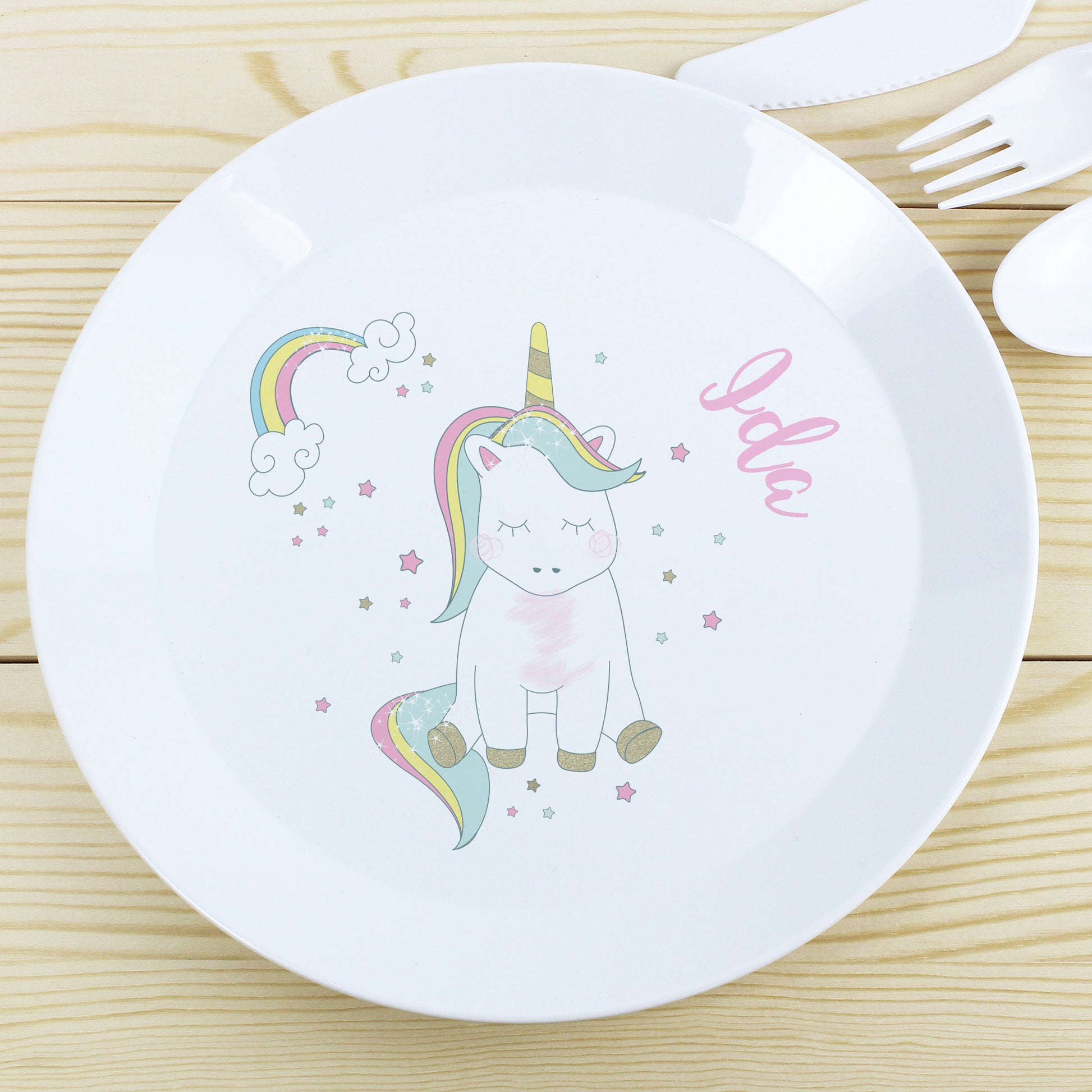 Personalised Baby Unicorn Plastic Plate - image 4