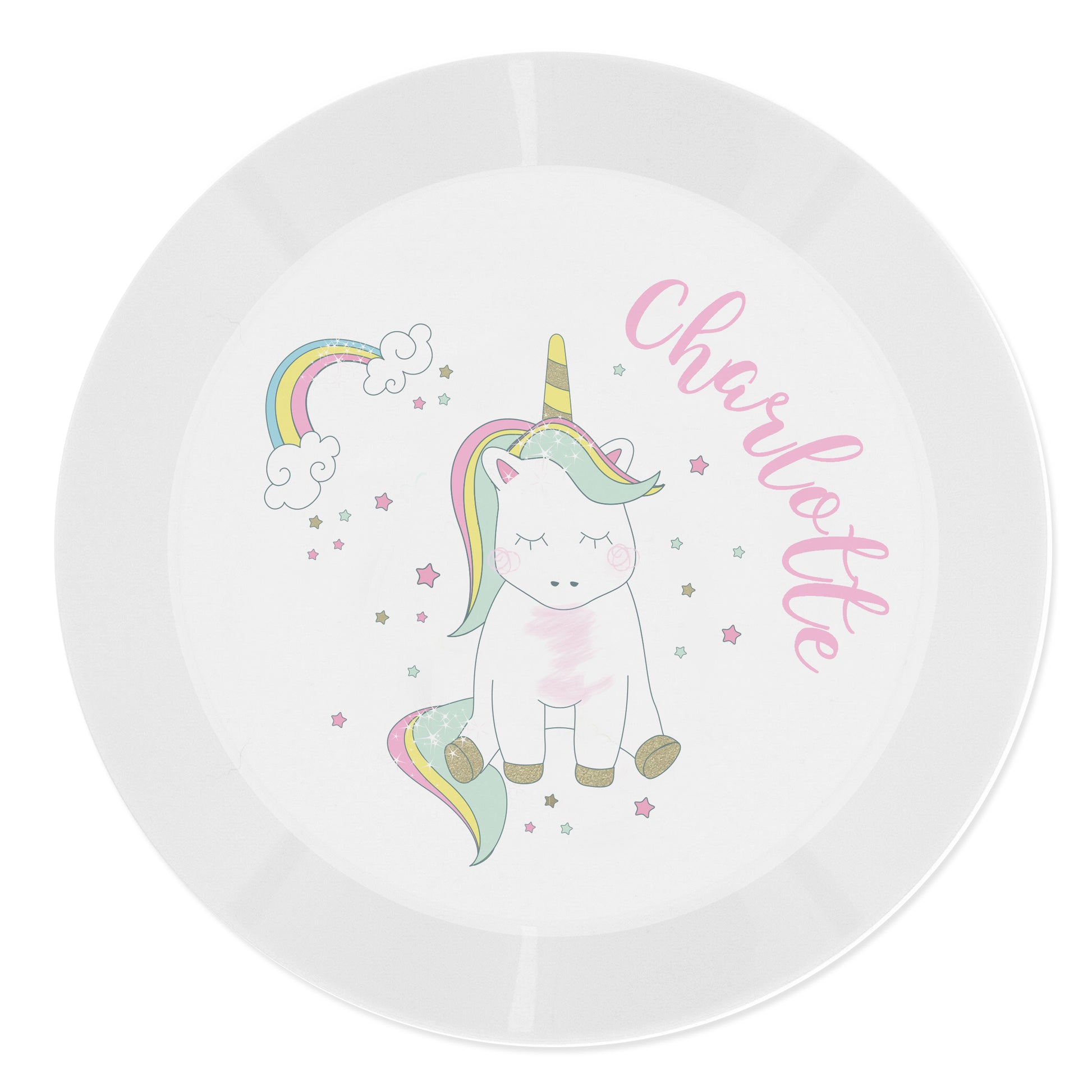 Personalised Baby Unicorn Plastic Plate - image 5