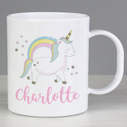 Personalised Baby Unicorn Plastic Mug from Heartfelt Gifts