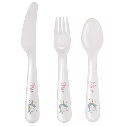 Personalised Baby Unicorn Plastic Cutlery - image 2
