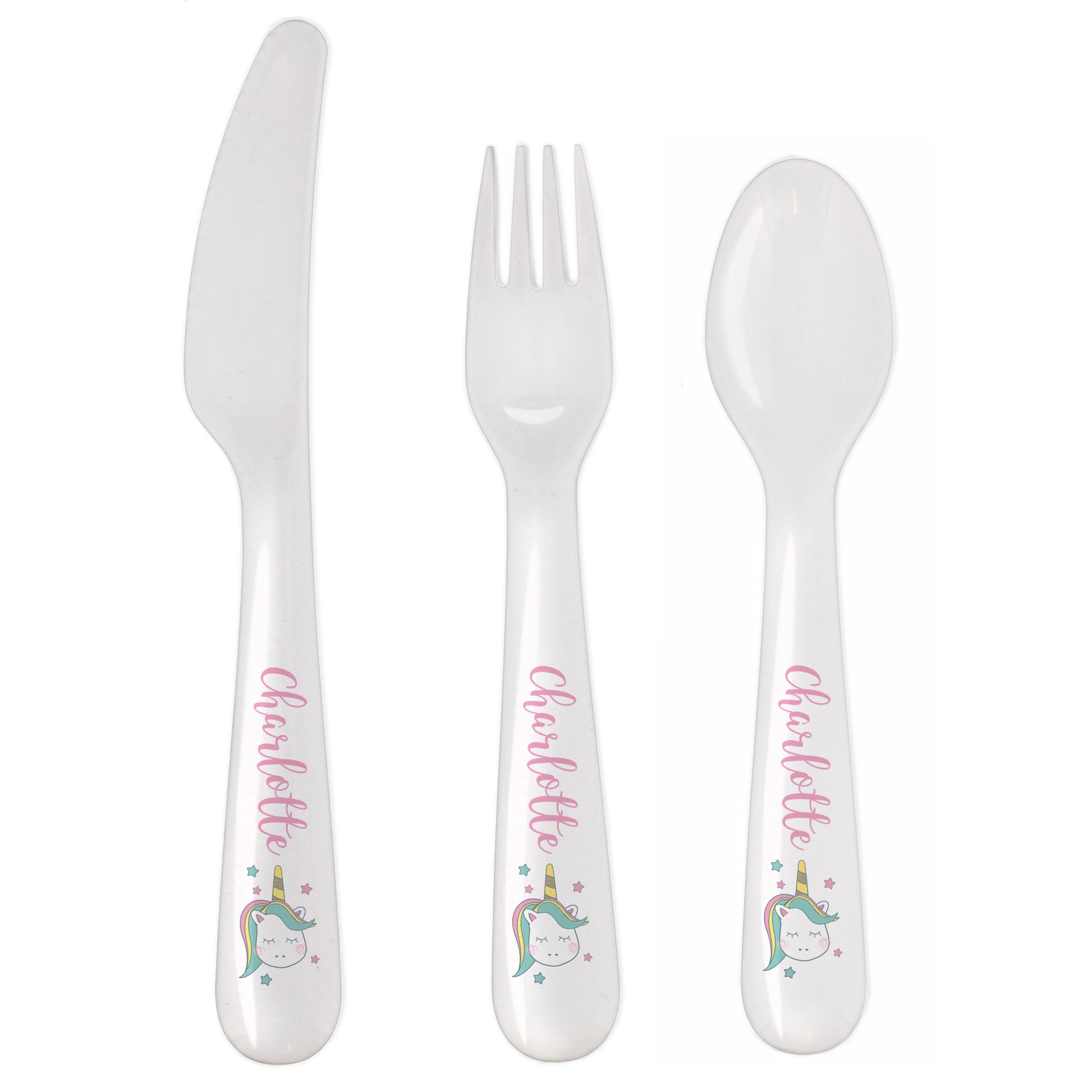 Personalised Baby Unicorn Plastic Cutlery - image 4