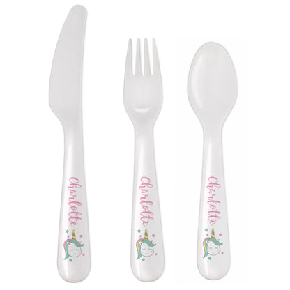 Personalised Baby Unicorn Plastic Cutlery - image 4