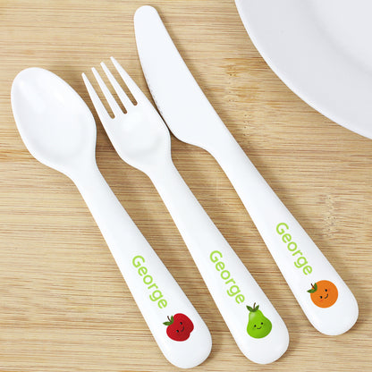 Personalised Healthy Eating Plastic Cutlery from Heartfelt Gifts