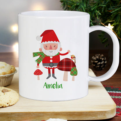Personalised Christmas Toadstool Santa Plastic Mug from Heartfelt Gifts