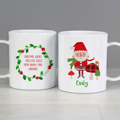 Personalised Christmas Toadstool Santa Plastic Mug - image 3