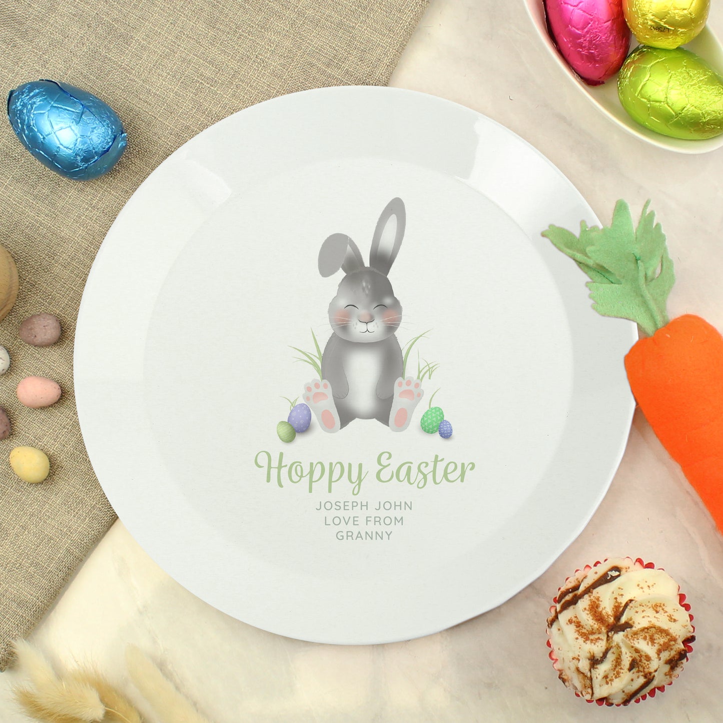 Personalised Easter Bunny Plastic Plate - image 3