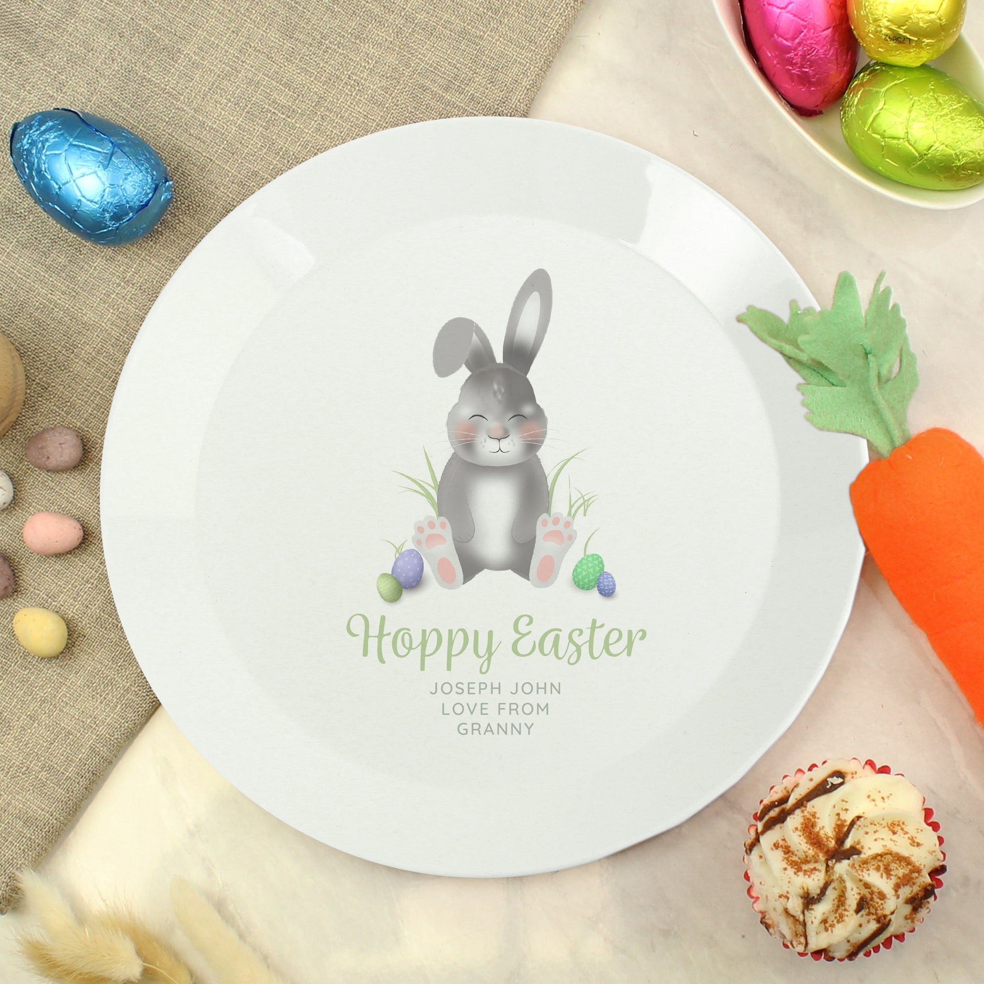 Personalised Easter Bunny Plastic Plate - image 3