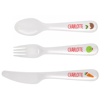 Personalised 'First Christmas Dinner' 3 Piece Plastic Cutlery Set - image 2