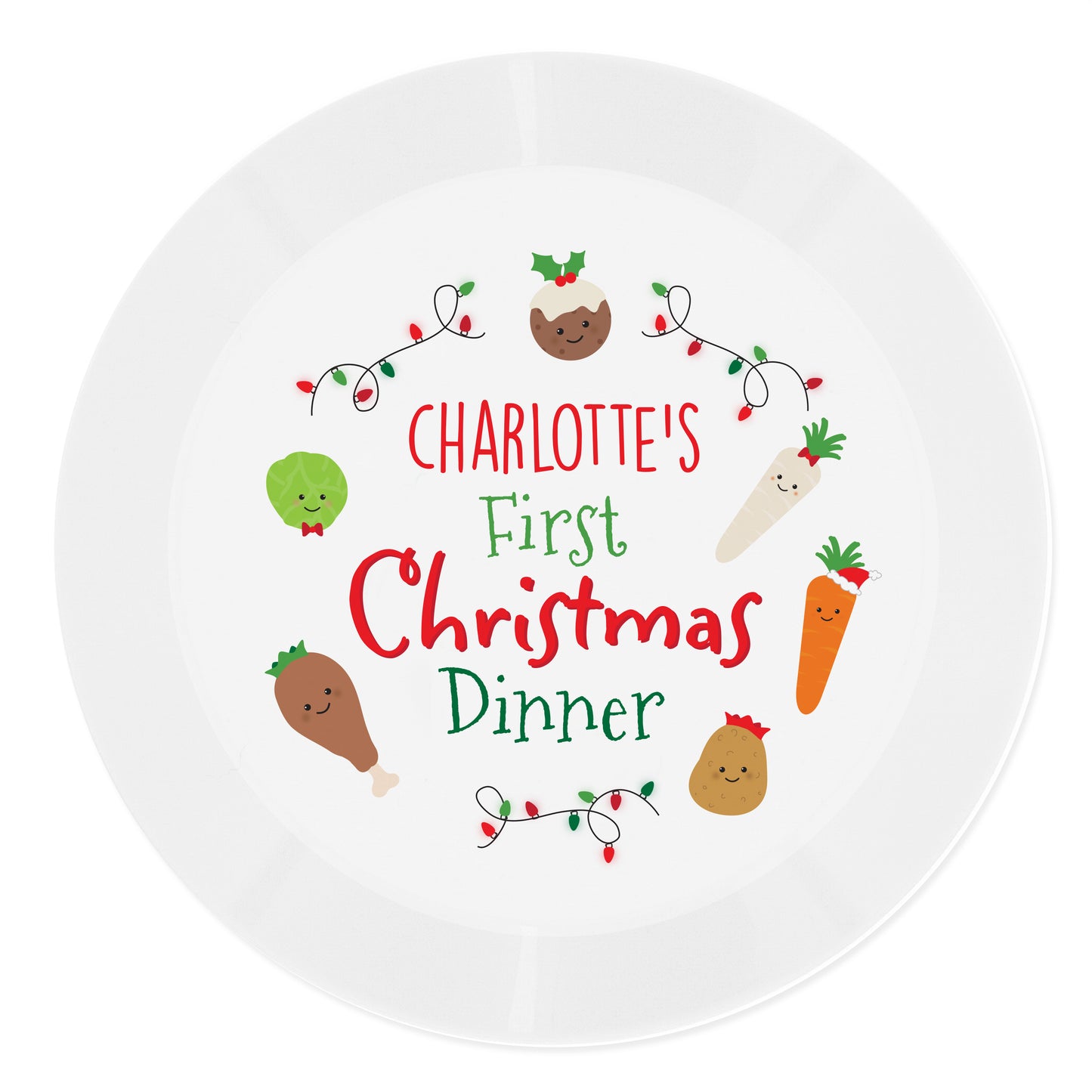 Personalised 'First Christmas Dinner' Plastic Plate - image 2