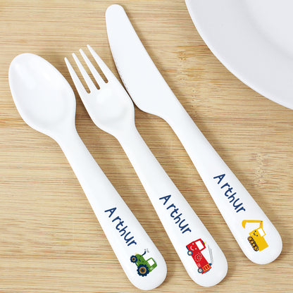 Personalised Vehicles Plastic Cutlery from Heartfelt Gifts