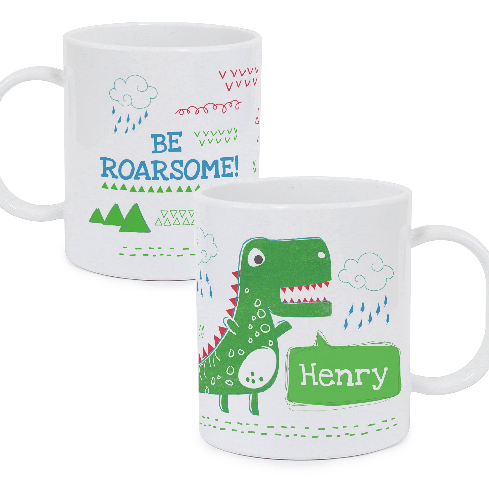 Personalised Be Roarsome Dinosaur Plastic Mug - image 2