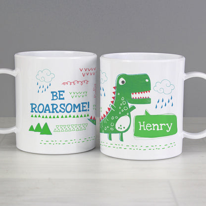 Personalised Be Roarsome Dinosaur Plastic Mug - image 4