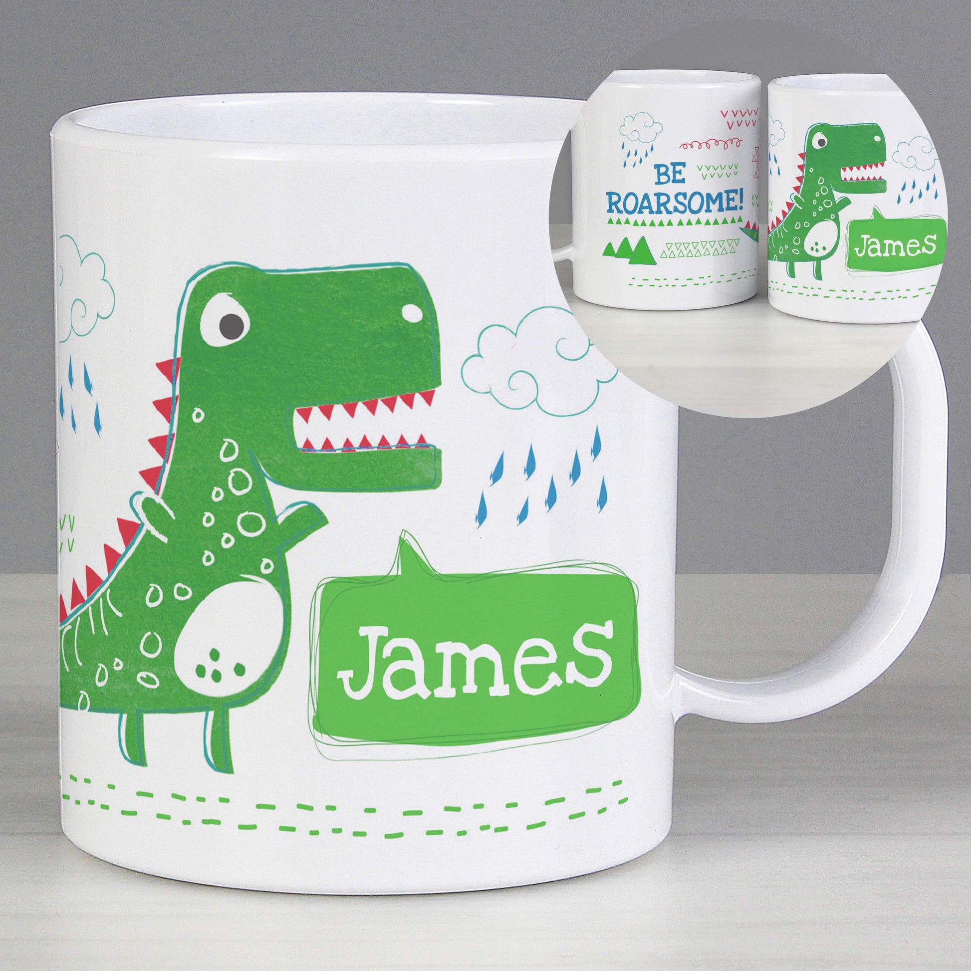 Personalised Be Roarsome Dinosaur Plastic Mug - image 5