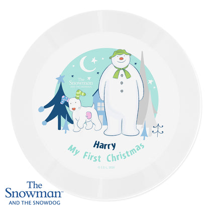 Personalised The Snowman and the Snowdog Plastic Plate - image 2