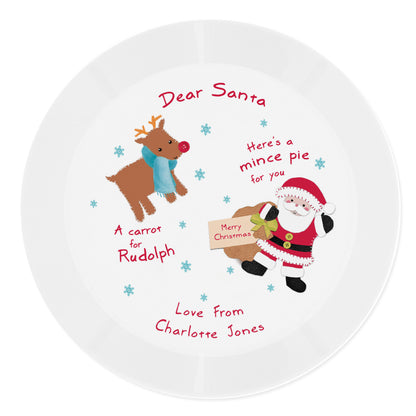Personalised Santa and Rudolph Christmas Eve Mince Pie Plastic Plate - image 2