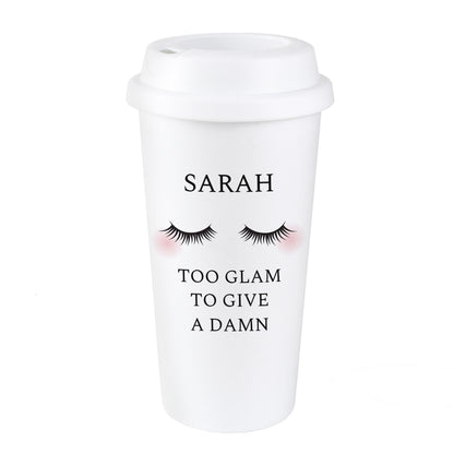 Personalised Eyelashes Insulated Reusable Eco Travel Cup - image 2