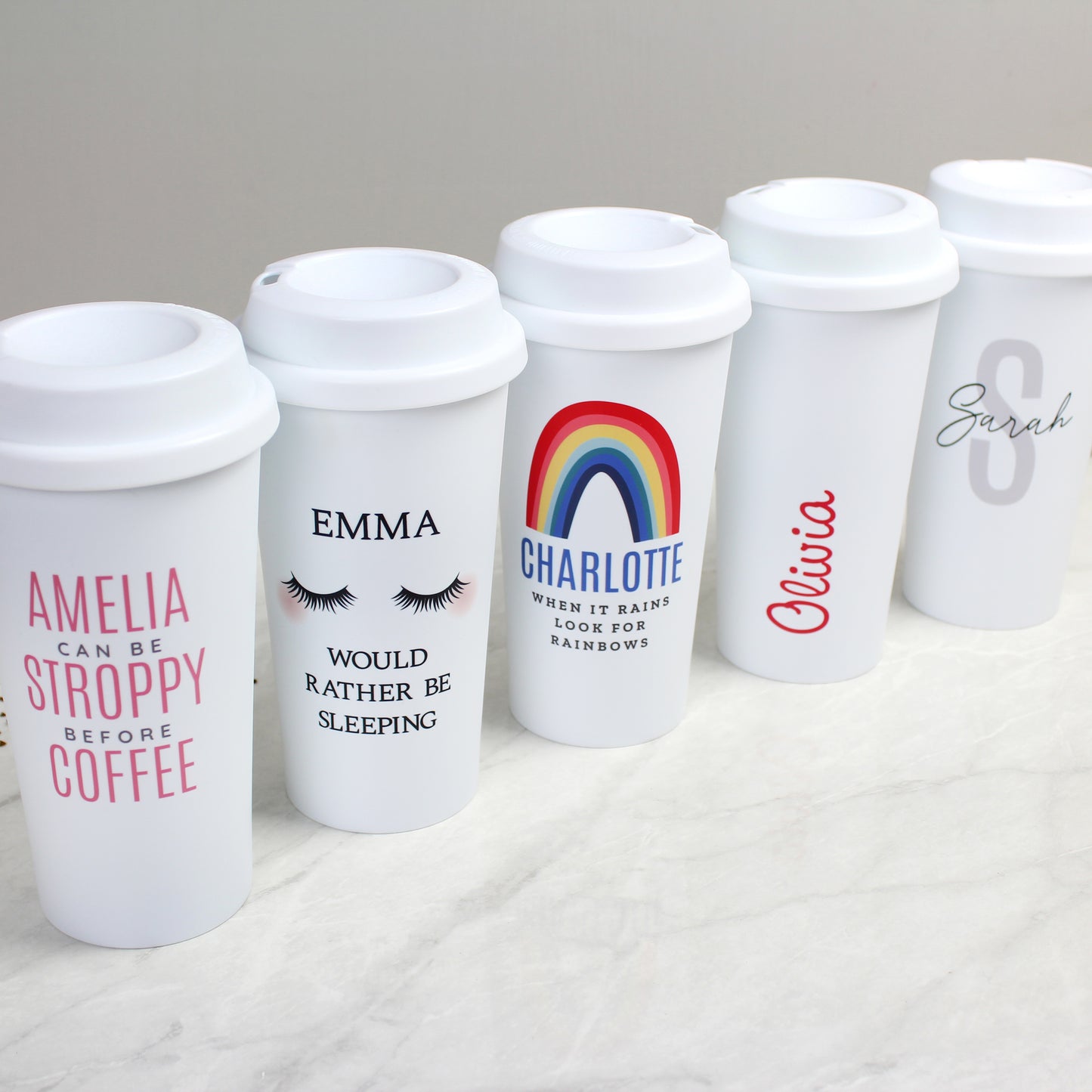 Personalised Eyelashes Insulated Reusable Eco Travel Cup - image 5