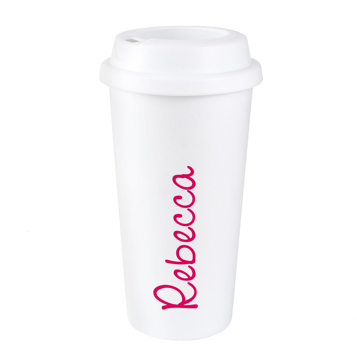 Personalised Pink Name Insulated Reusable Eco Travel Cup - image 2