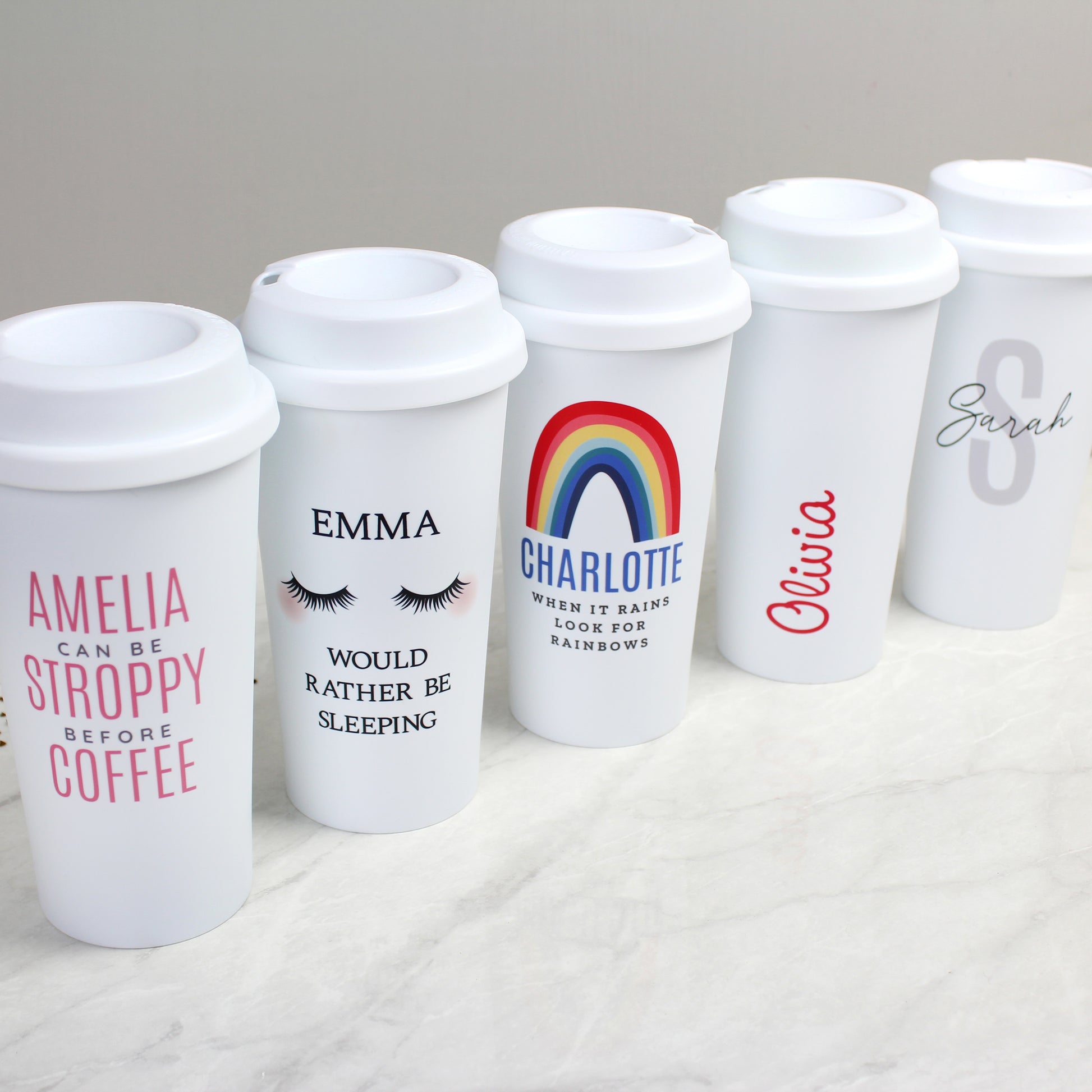 Personalised Pink Name Insulated Reusable Eco Travel Cup - image 4