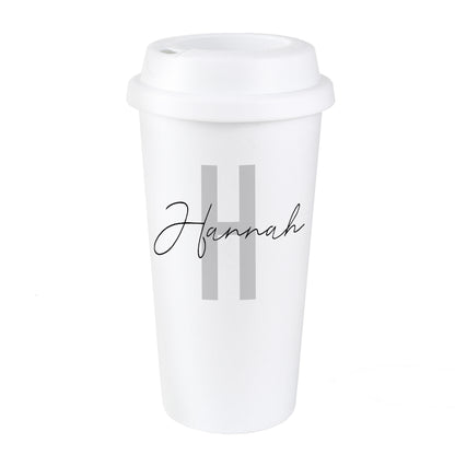 Personalised Initial & Name Insulated Reusable Eco Travel Cup - image 2