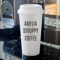 Personalised Black Text Slogan Insulated Reusable Eco Travel Cup from Heartfelt Gifts