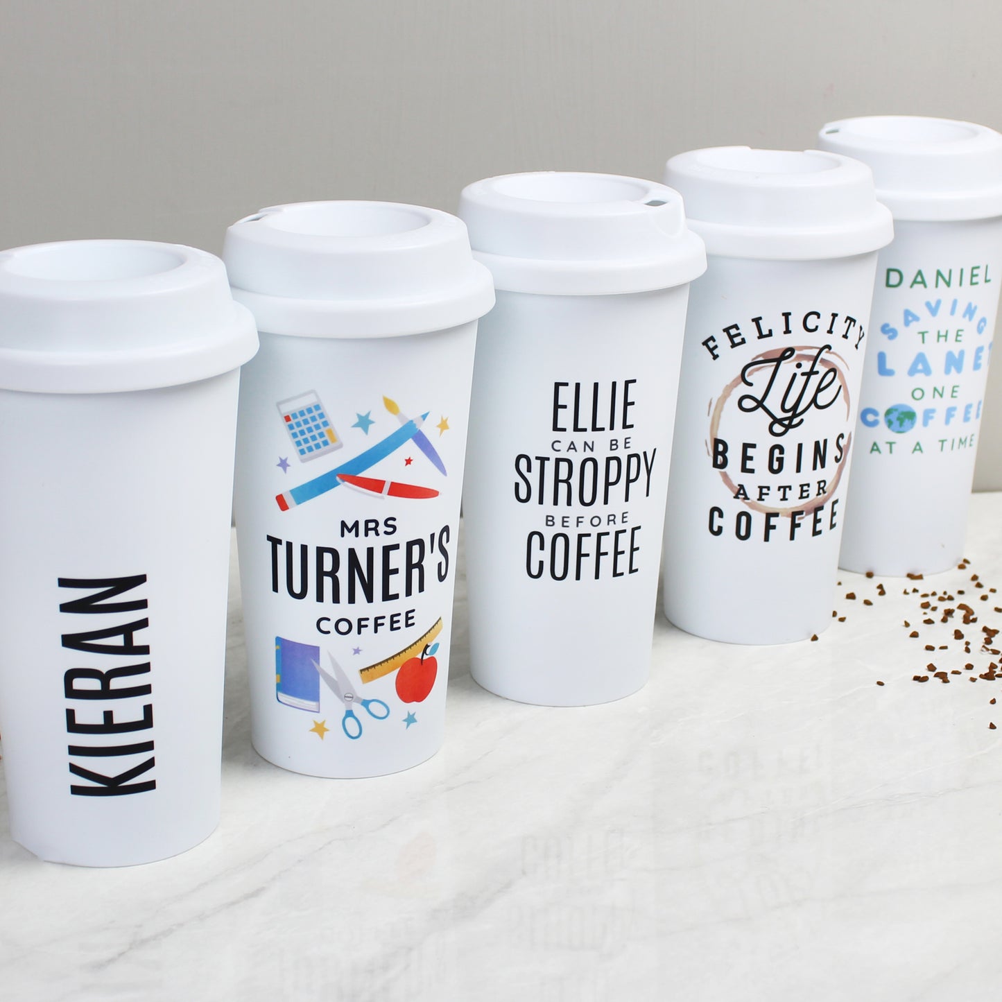 Personalised Black Text Slogan Insulated Reusable Eco Travel Cup - image 7