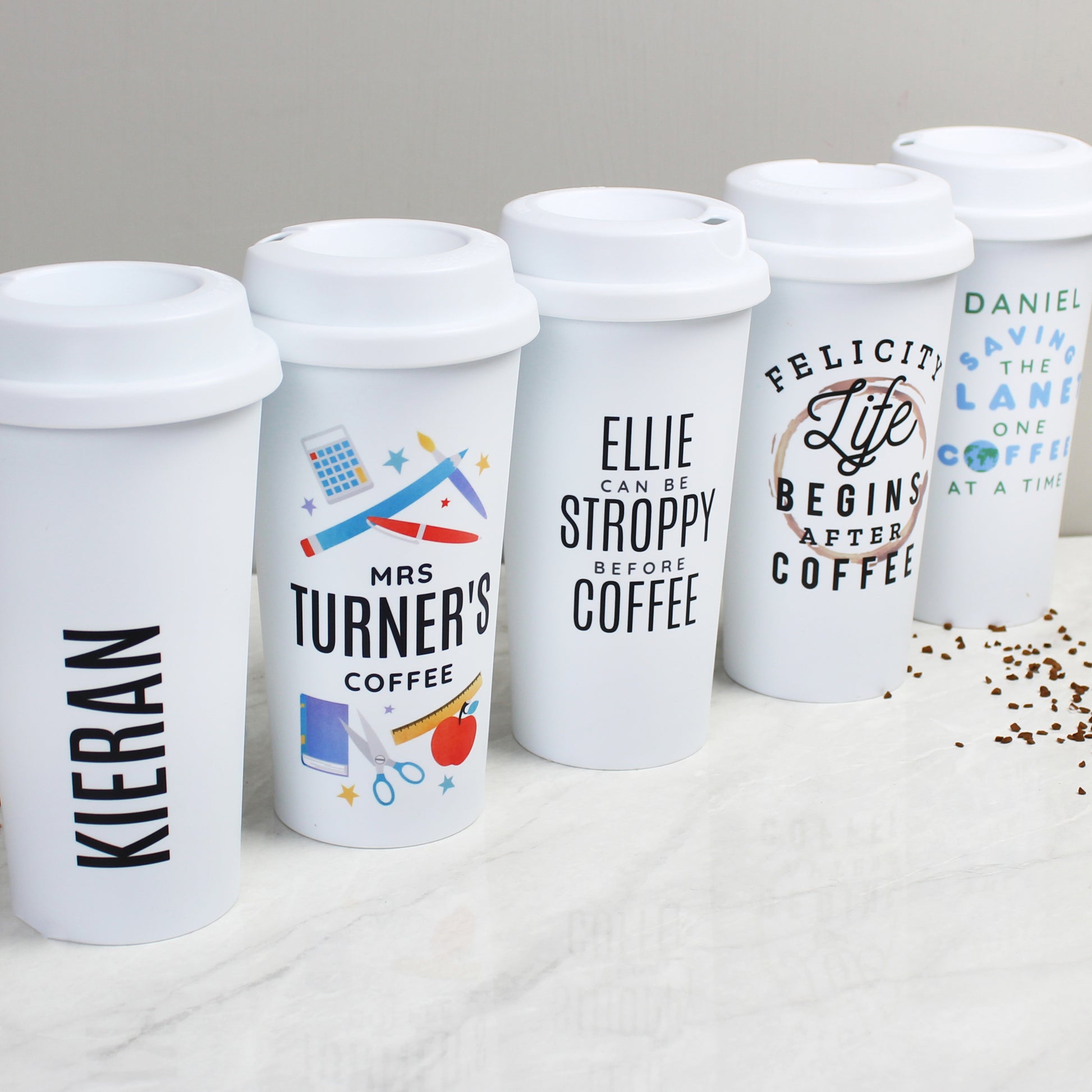 Personalised Black Text Slogan Insulated Reusable Eco Travel Cup - image 7