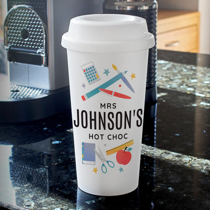 Personalised Teachers Insulated Reusable Eco Travel Cup - image 4