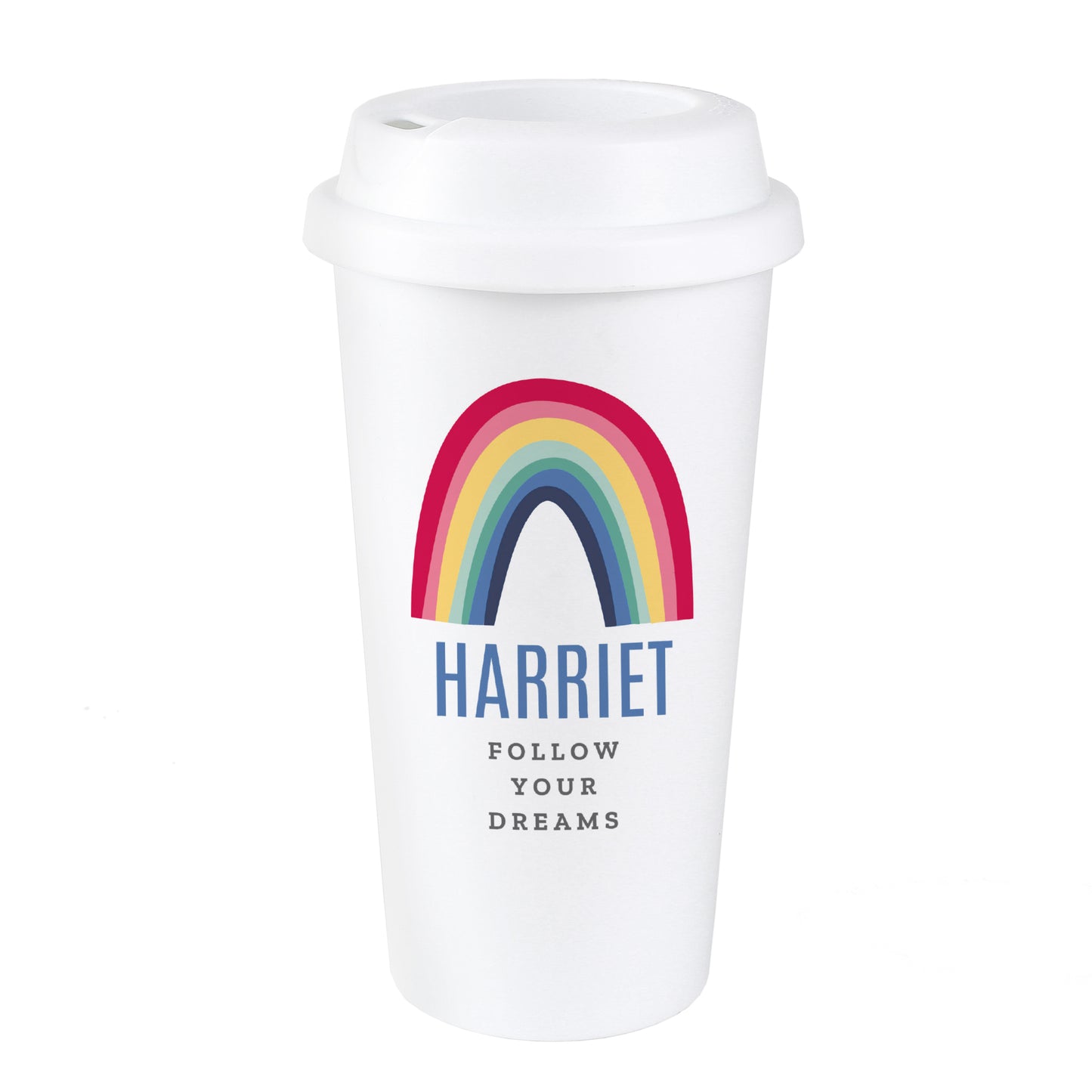 Personalised Rainbow Insulated Reusable Eco Travel Cup - image 2