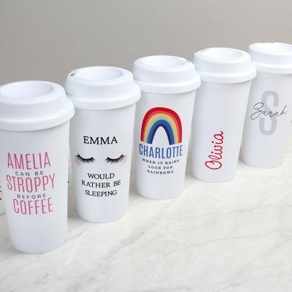 Personalised Rainbow Insulated Reusable Eco Travel Cup - image 7