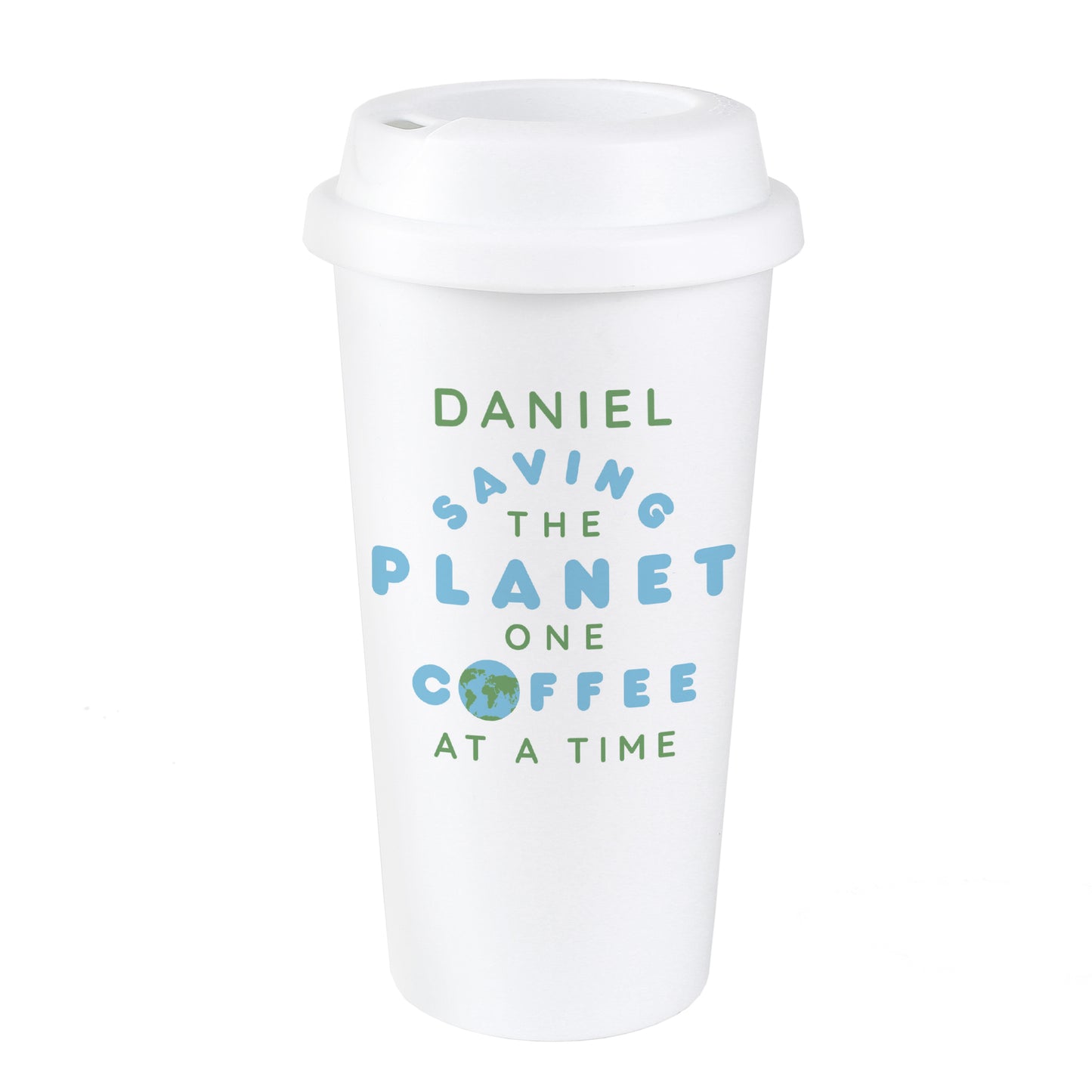 Personalised 'Saving the Planet' Insulated Reusable Eco Travel Cup - image 2