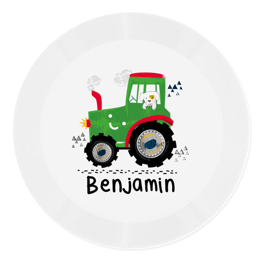 Personalised Tractor Plastic Plate - image 2