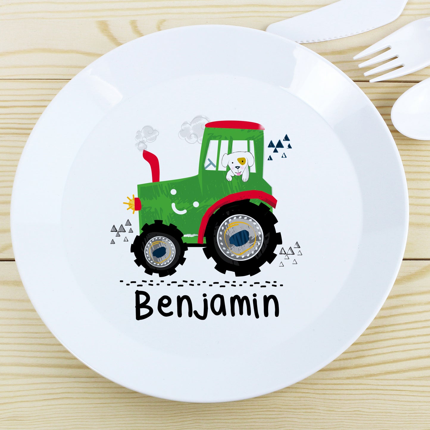 Personalised Tractor Plastic Plate - image 4