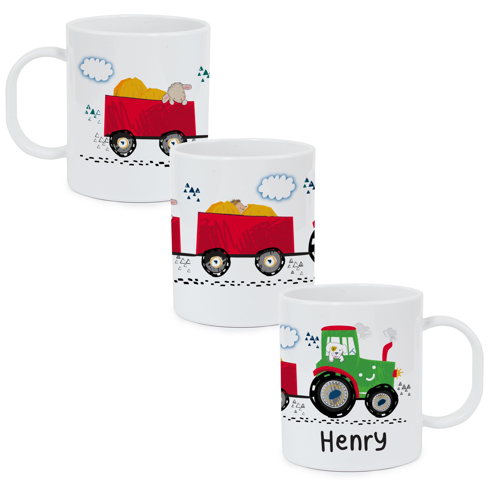 Personalised Tractor Plastic Mug - image 2