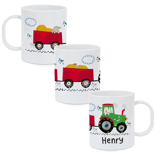 Personalised Tractor Plastic Mug - image 2