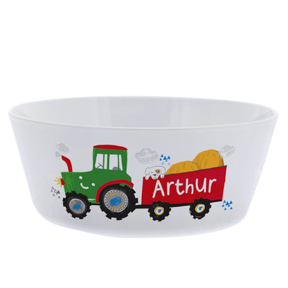 Personalised Tractor Plastic Bowl - image 2