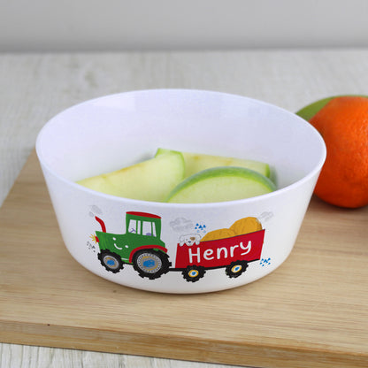 Personalised Tractor Plastic Bowl - image 3