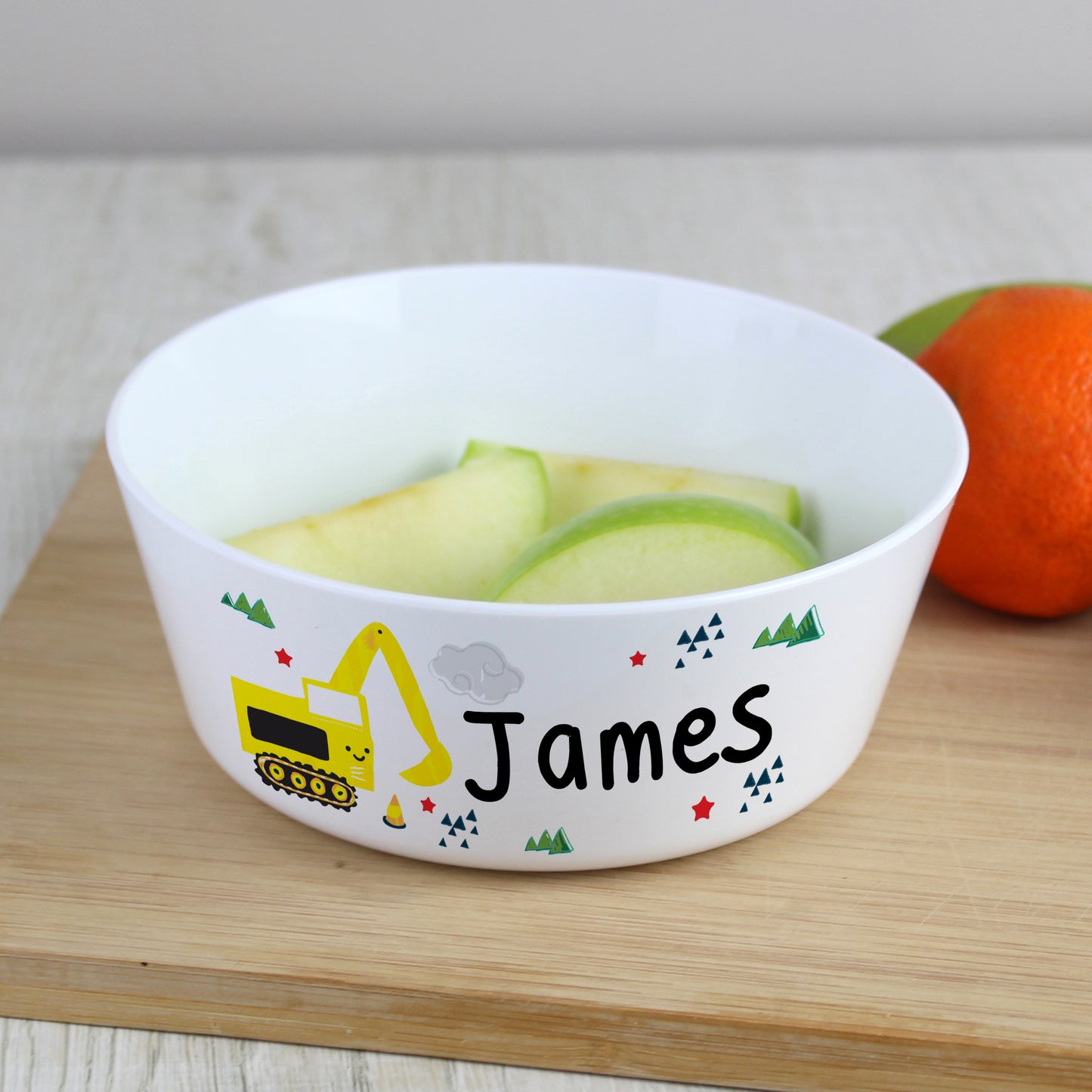 Personalised Digger Plastic Bowl - image 3